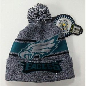🏈🆕 PHILADELPHIA EAGLES GRAY KNIT LIGHT UP HAT - UNISEX - NFL